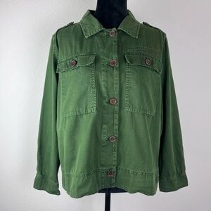 J Crew jacket Womens green swing cotton utility
